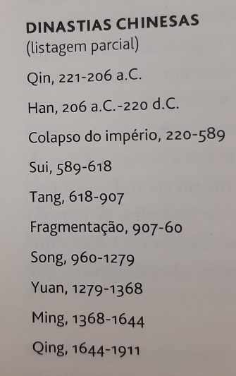 dinastias chinesas