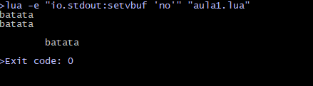 Resultado no terminal